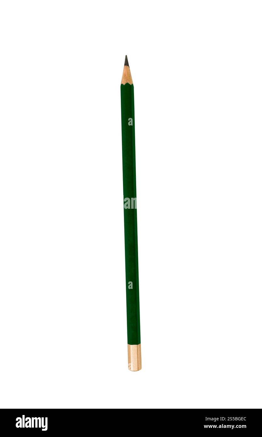 Crayon vert isolé sur blanc Banque D'Images Crayon vert isolé sur blanc Banque D'Images