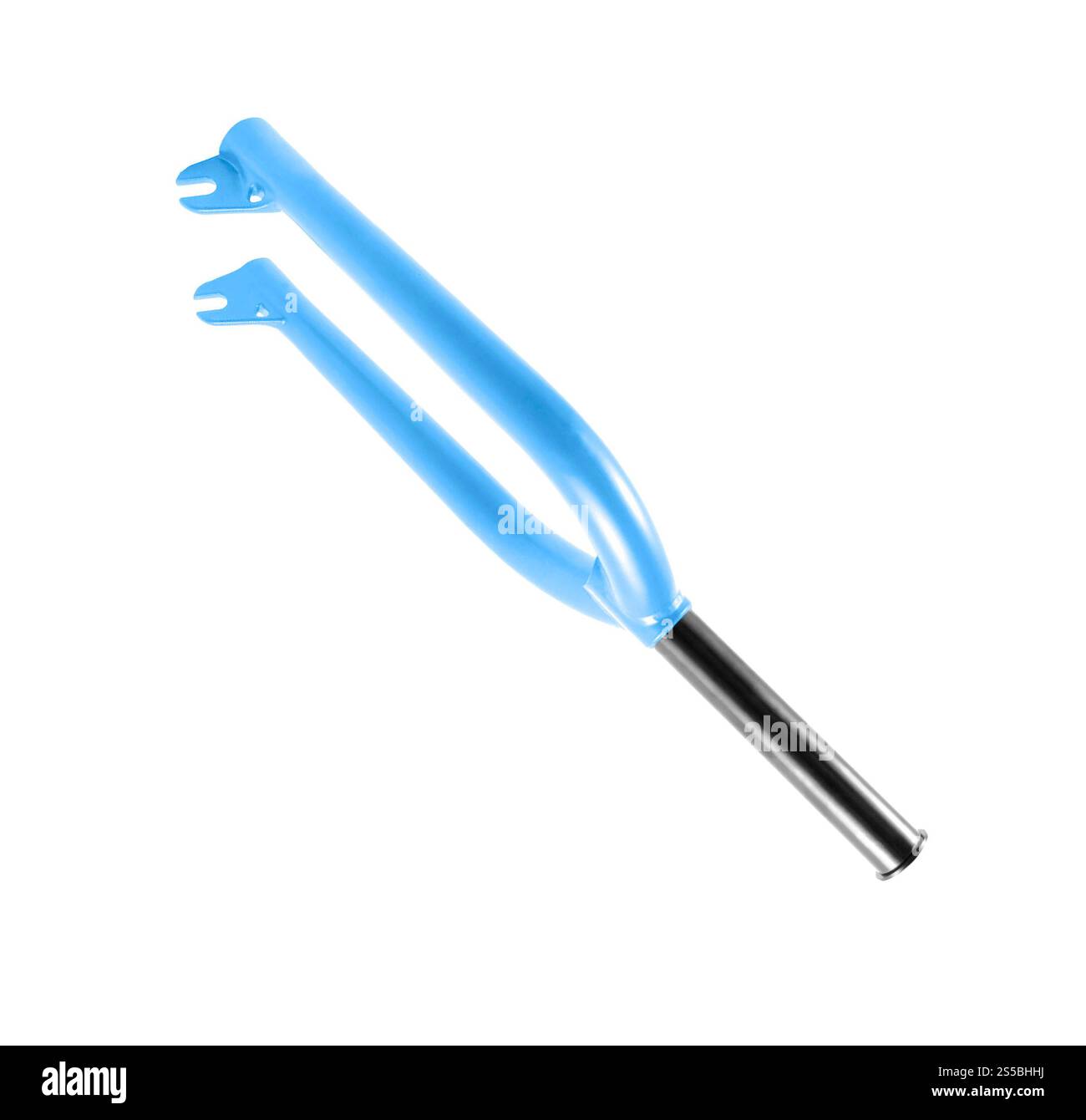 Fourche de vélo isolée sur blanc Banque D'Images