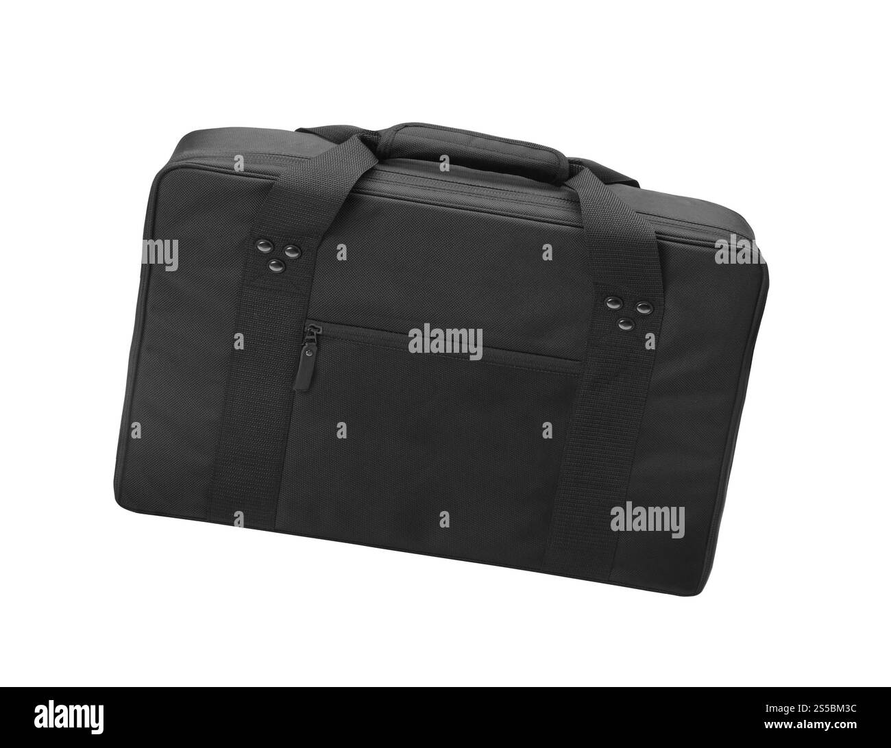 messager en toile noire ou sac pour ordinateur portable isolé. messager en toile noire ou sac pour ordinateur portable Banque D'Images