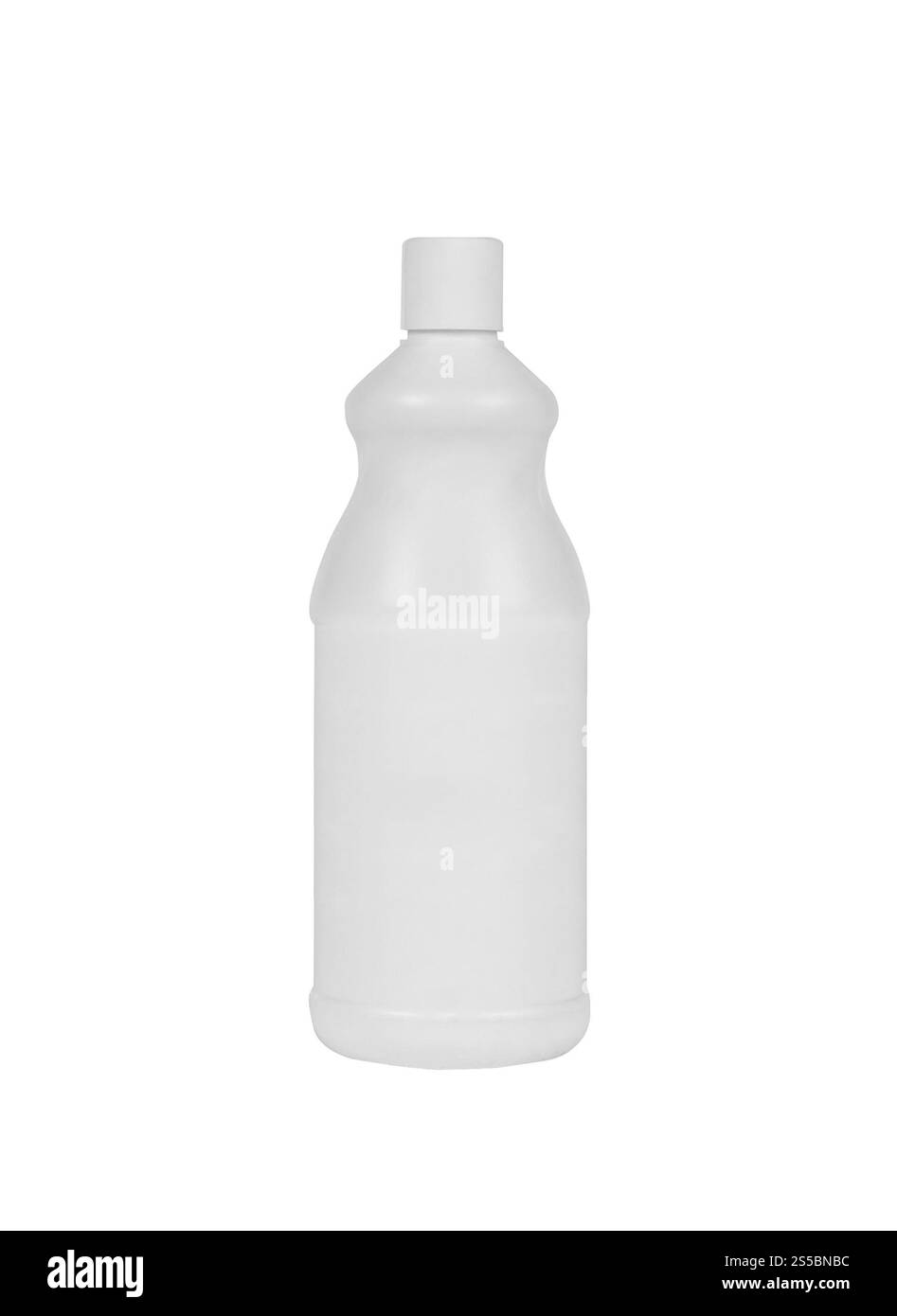 Bouteille en plastique blanche isolée sur fond blanc. Bouteille en plastique blanc isolée Banque D'Images