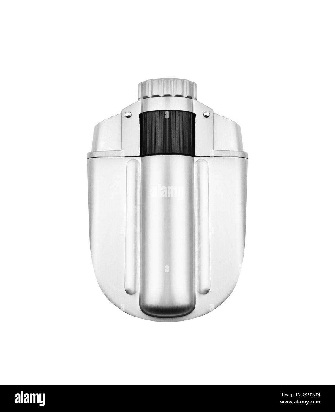 Briquet argenté isolé sur fond blanc. Briquet argenté Banque D'Images