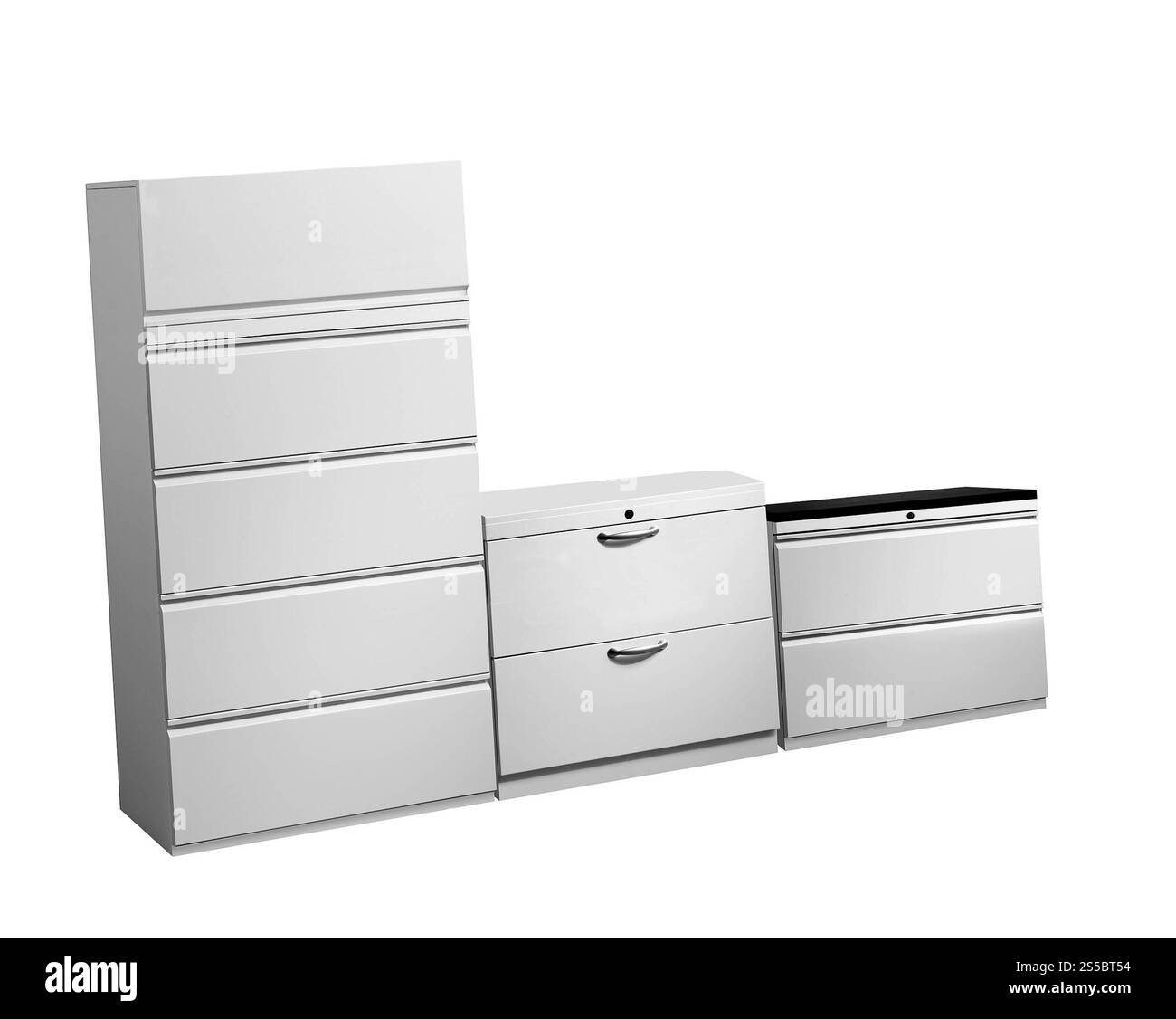 collection de meubles blancs isolée sur fond blanc. collection de meubles blancs Banque D'Images