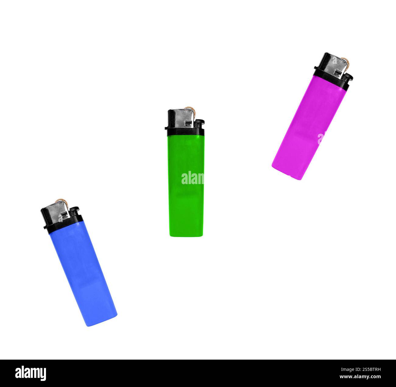 Couleurs bleu vert rose plus clair isolé sur blanc. Couleurs bleu rose vert plus clair Banque D'Images