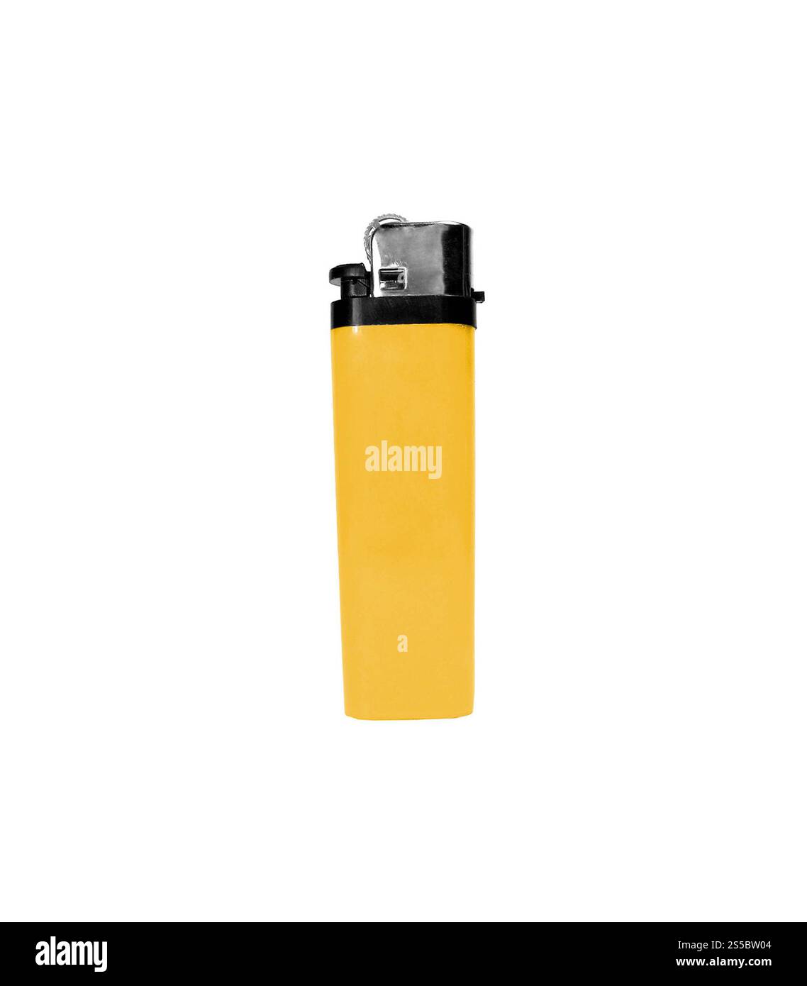 briquet jaune isolé sur fond blanc. briquet jaune isolé sur blanc Banque D'Images