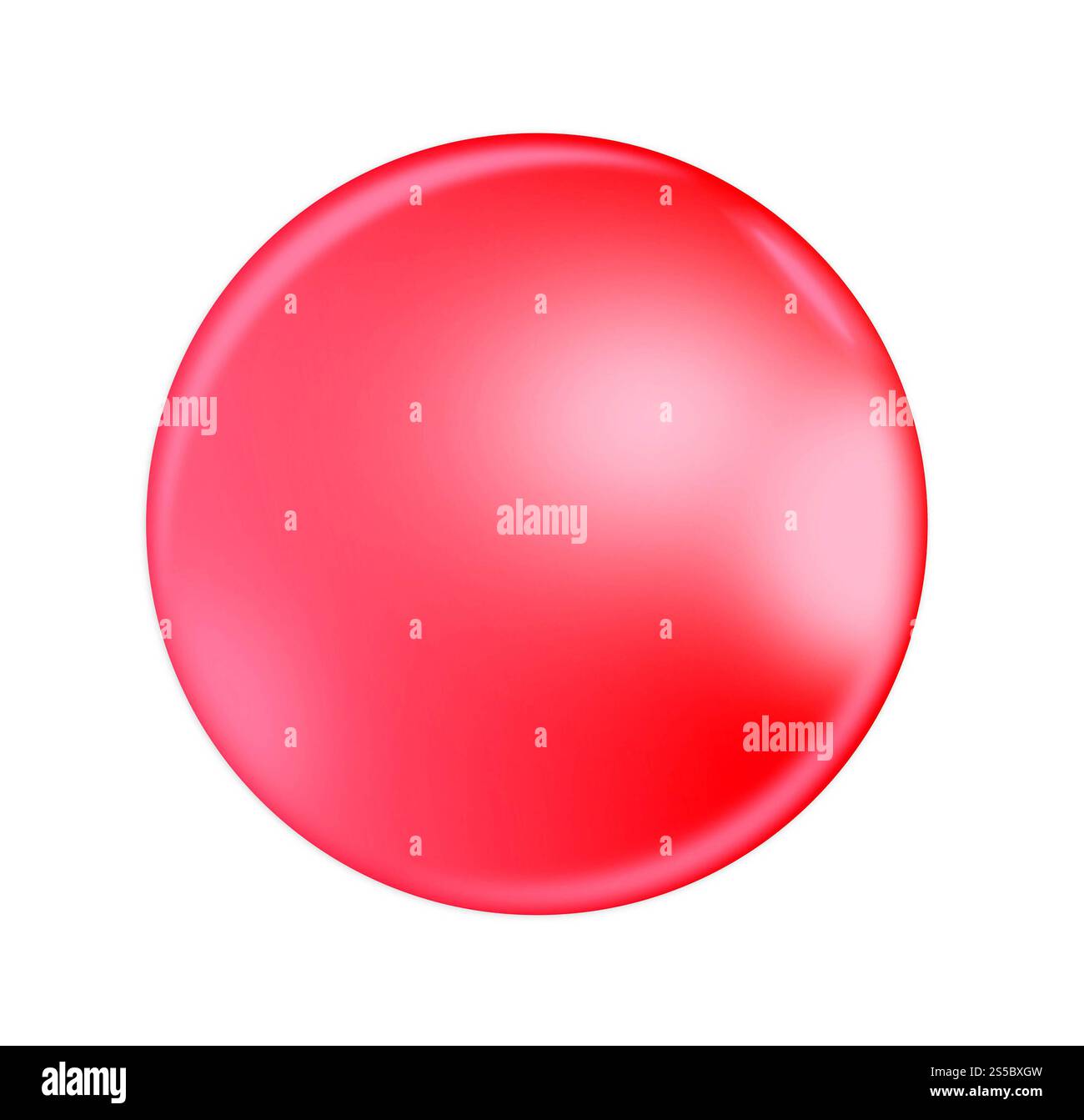 Icône brillante bouclée rouge isolée sur fond blanc. Icône rouge bouclée brillante Banque D'Images