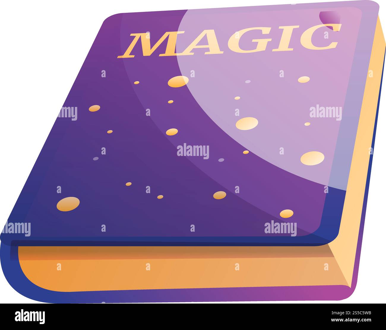 Icône de livre magique. Dessin animé de l'icône vectorielle de livre magique pour la conception Web isolé sur fond blanc. Icône de livre magique, style de dessin animé Illustration de Vecteur