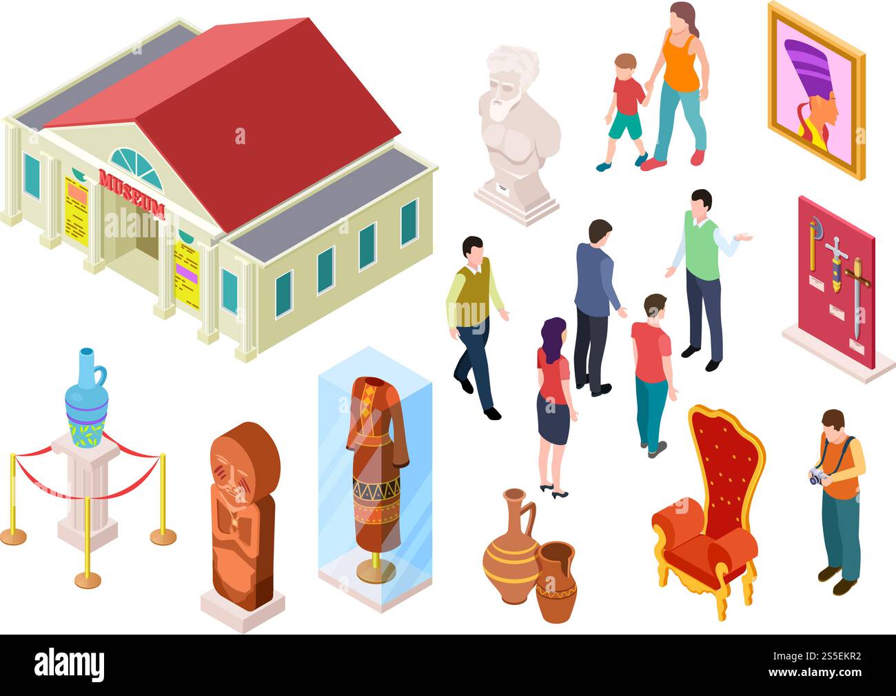 Musée isométrique. Exposition de la galerie d'art visiteurs sculpture et œuvres d'art. Les gens dans les musées. ensemble de vecteurs 3d. Illustration de galerie et exposition isométrique du musée. Musée isométrique. Exposition de la galerie d'art visiteurs sculpture et œuvres d'art. Les gens dans les musées. ensemble de vecteurs 3d. Illustration de Vecteur