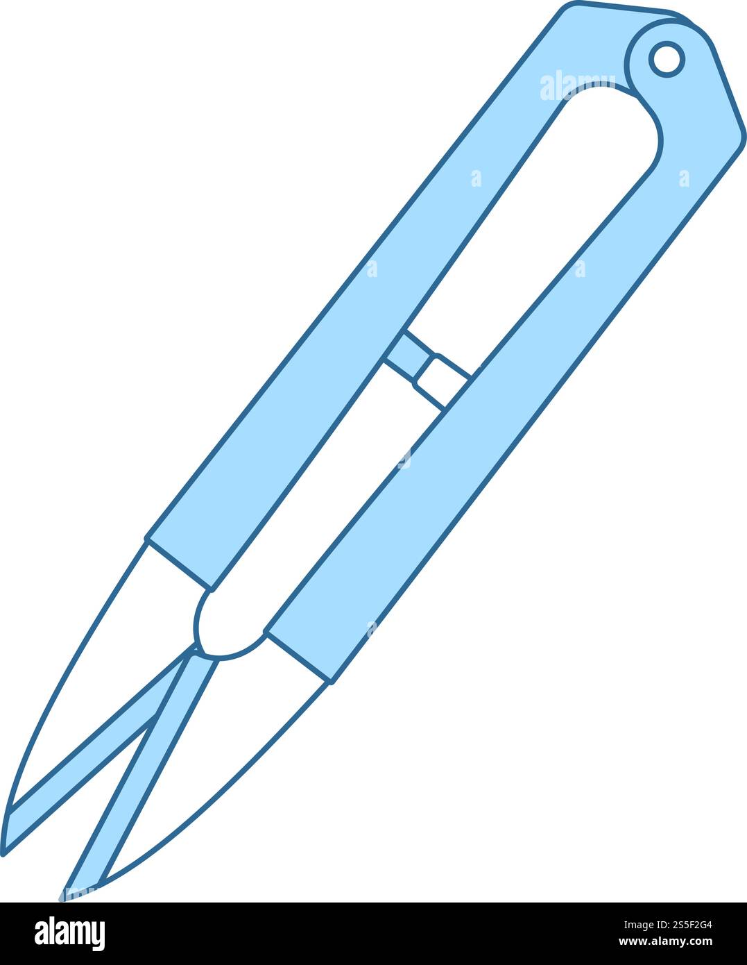 L'icône de la défonceuse couture. Fine ligne de remplissage bleu avec Design. Vector Illustration. Illustration de Vecteur