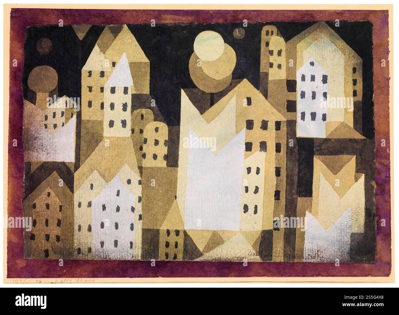 Paul Klee, Cold City, peinture abstraite à l'aquarelle, 1921 Banque D'Images