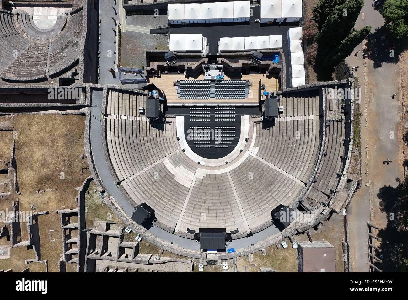 L'Odéon, également connu sous le nom de petit Théâtre Pompéi, Italie Banque D'Images