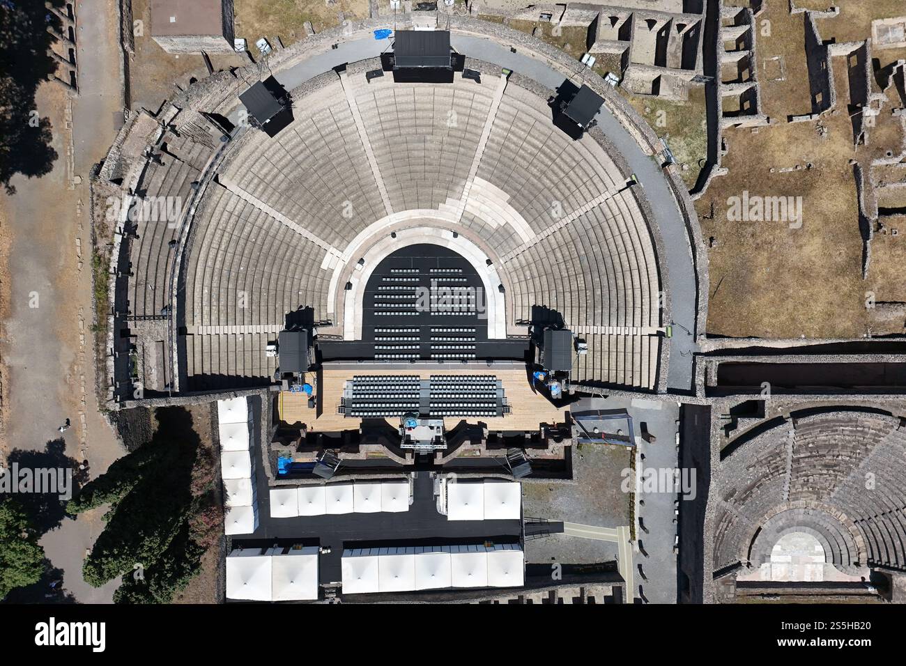 L'Odéon, également connu sous le nom de petit Théâtre Pompéi, Italie Banque D'Images