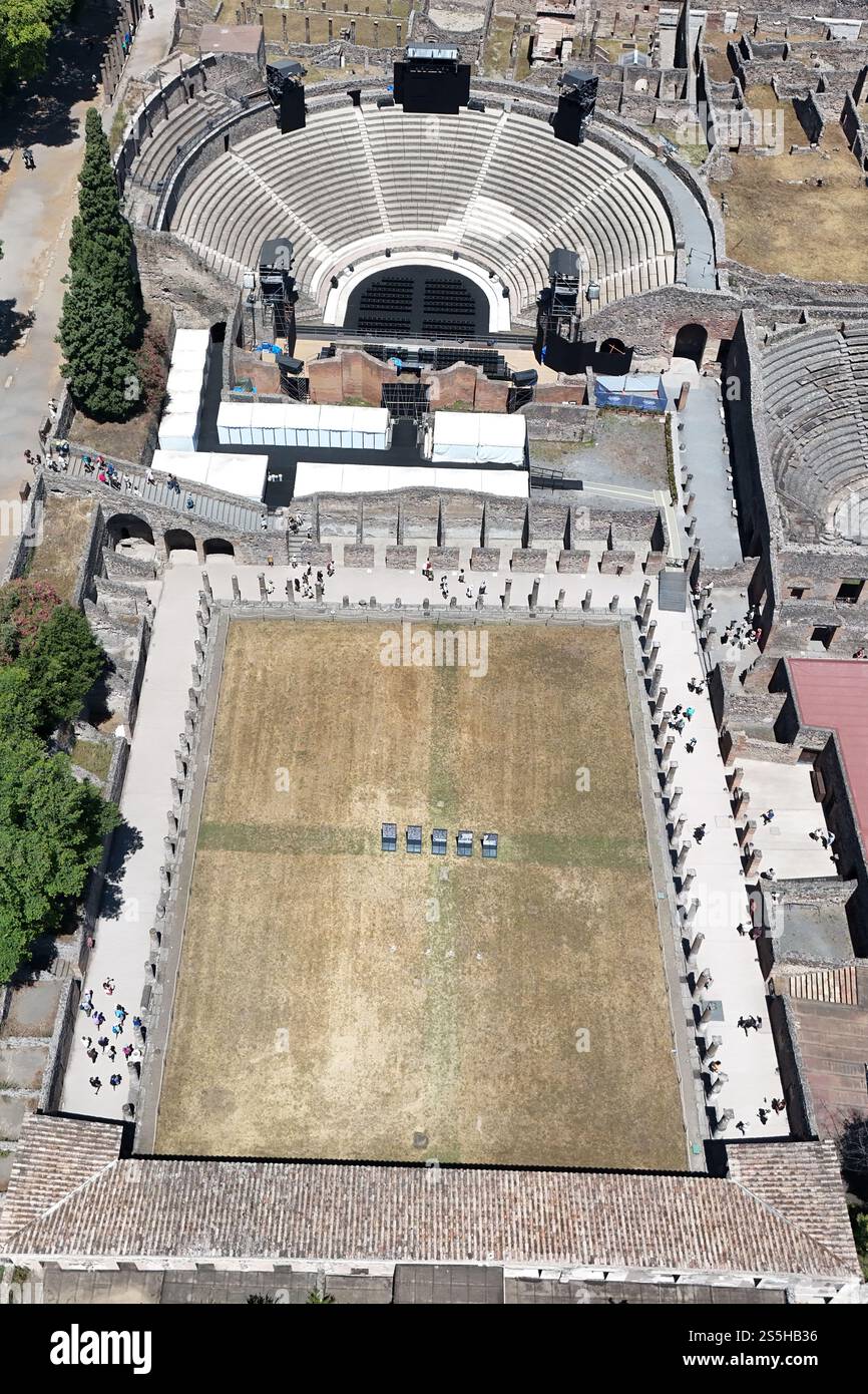 L'Odéon, également connu sous le nom de petit Théâtre Pompéi, Italie Banque D'Images