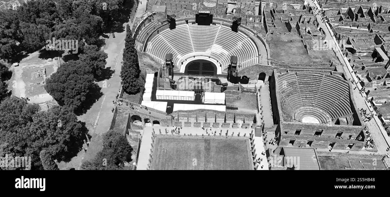 L'Odéon, également connu sous le nom de petit Théâtre Pompéi, Italie Banque D'Images