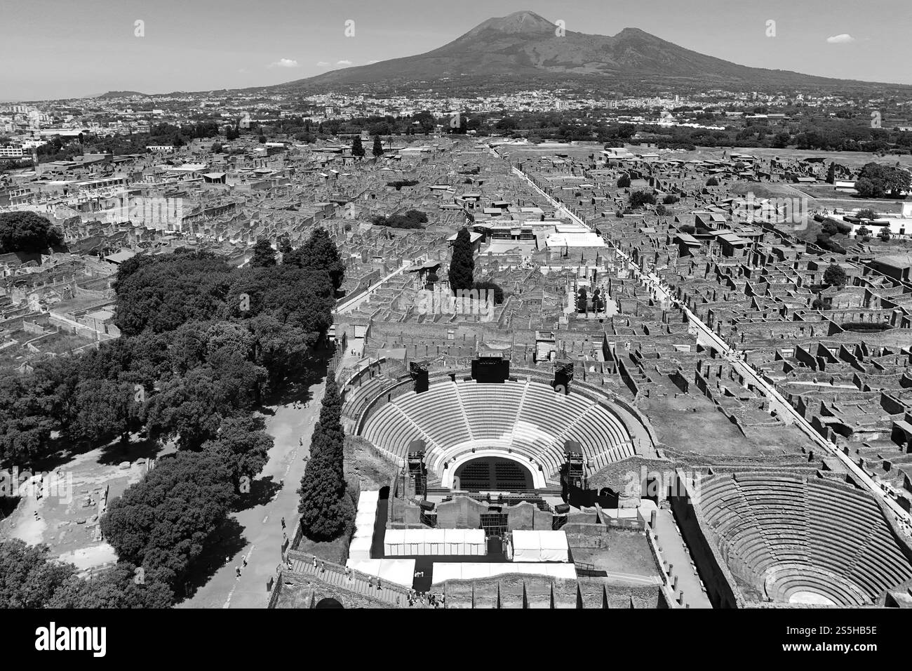 L'Odéon, Pompéi, également connu comme le petit Théâtre à l'ombre du mont Vésuve. Italie Banque D'Images