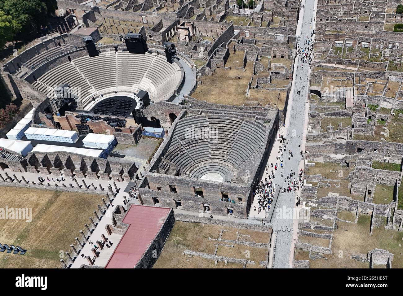 L'Odéon, également connu sous le nom de petit Théâtre Pompéi, Italie Banque D'Images