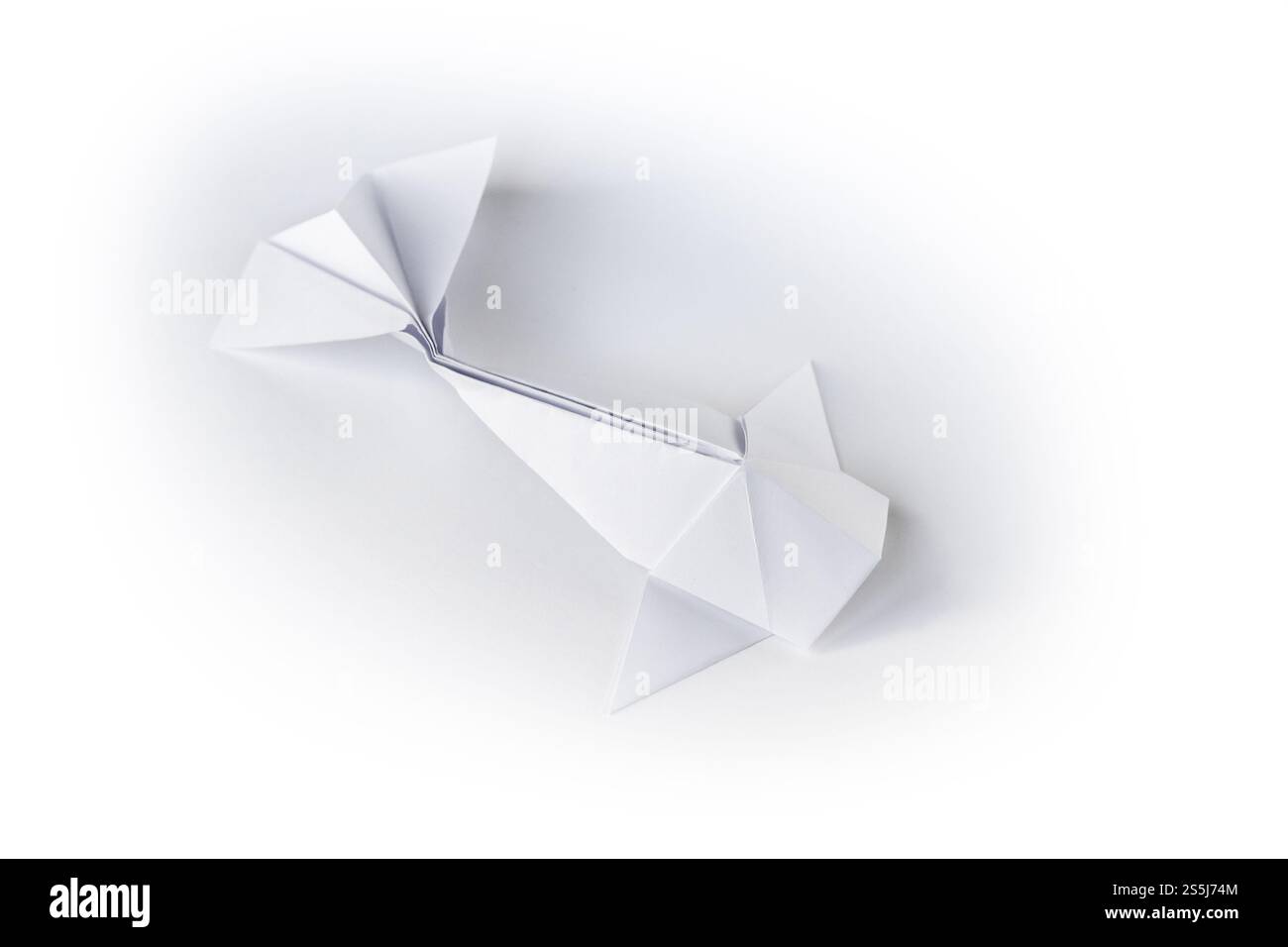 Origami de poisson en papier isolé sur un fond blanc vierge. Origami de poisson en papier isolé sur un fond blanc Banque D'Images