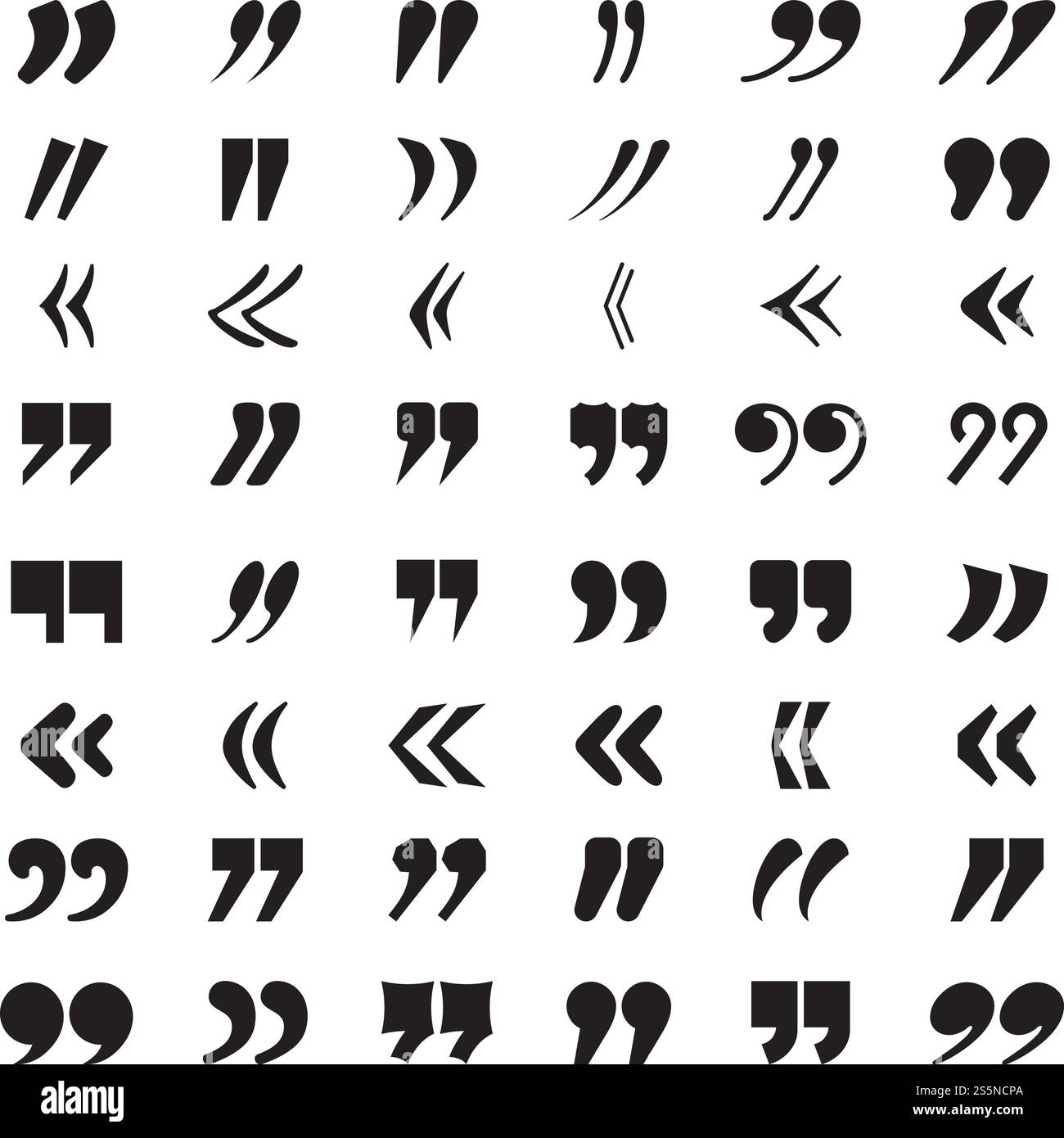 Guillemets. Collection d'icônes vectorielles de citation d'opinion ou de citation d'idée de bloc de texte. Illustration de la citation de discussion, remarque double pour citation. Guillemets. Collection d'icônes vectorielles de citation d'opinion ou de citation d'idée de bloc de texte Illustration de Vecteur