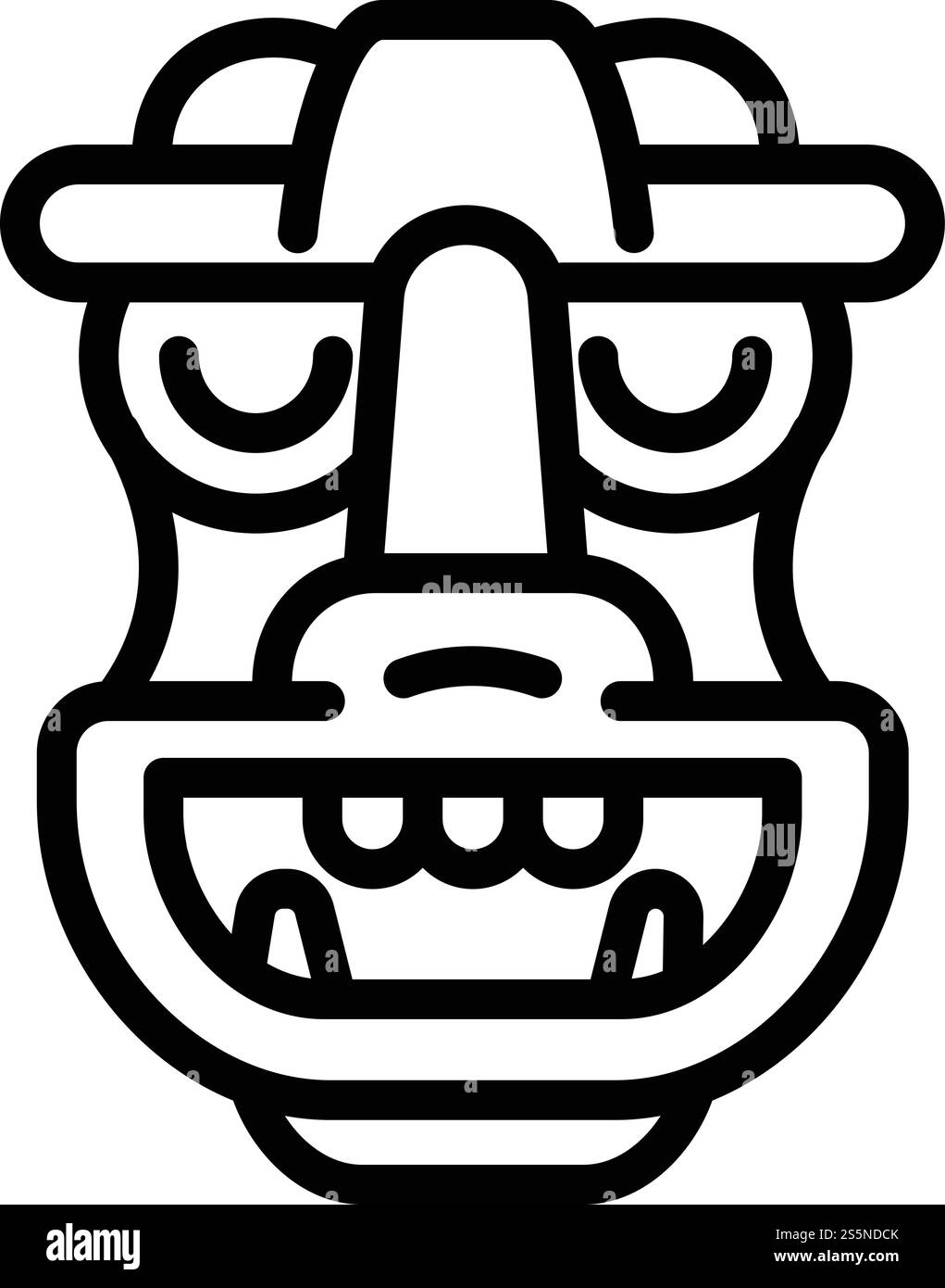 Icône d'idole Maya. Icône vectorielle Outline maya idol pour la conception de sites Web isolé sur fond blanc. Icône d'idole Maya, style de contour Illustration de Vecteur