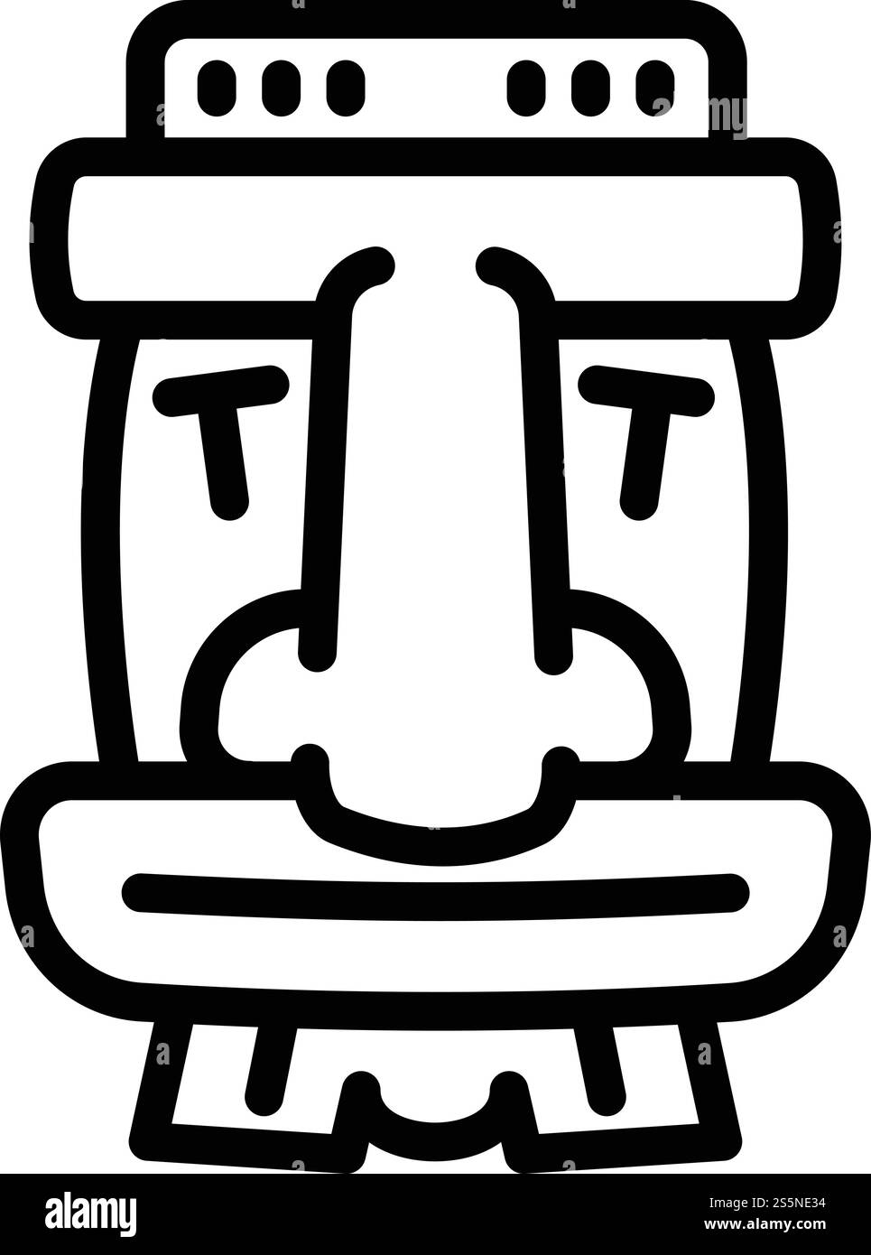 Icône d'idole en bois Tiki. Icône vectorielle d'idole de bois tiki pour la conception Web isolé sur fond blanc. Icône d'idole en bois Tiki, style contour Illustration de Vecteur