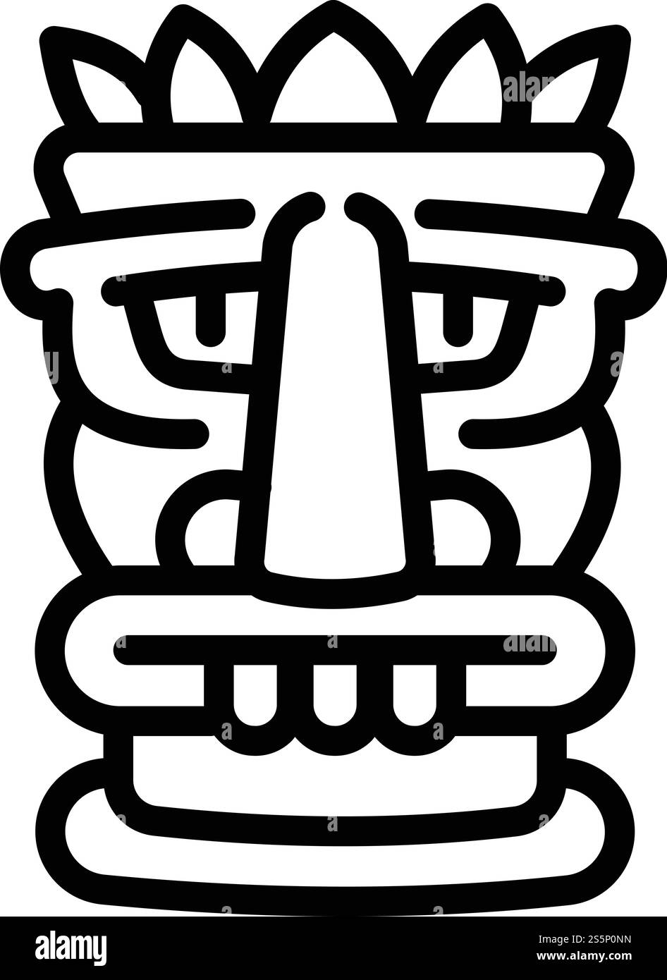 Icône d'idole tiki de plage. Icône vectorielle Outline tiki idol de plage pour la conception Web isolé sur fond blanc. Icône d'idole tiki de plage, style de contour Illustration de Vecteur
