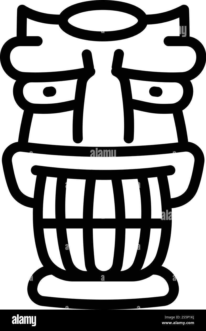 Icône d'idole de statue. Icône vectorielle d'idole de statue de contour pour la conception de Web isolé sur fond blanc. Icône d'idole de statue, style de contour Illustration de Vecteur