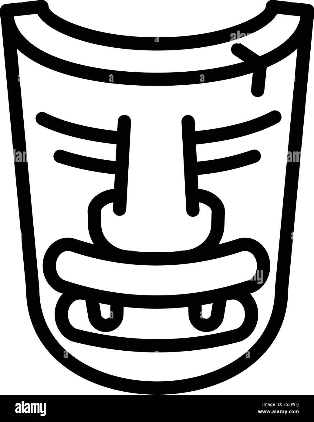 Icône de masque d'idole en bois. Icône vectorielle de masque d'idole en bois pour la conception Web isolé sur fond blanc. Icône de masque d'idole en bois, style de contour Illustration de Vecteur