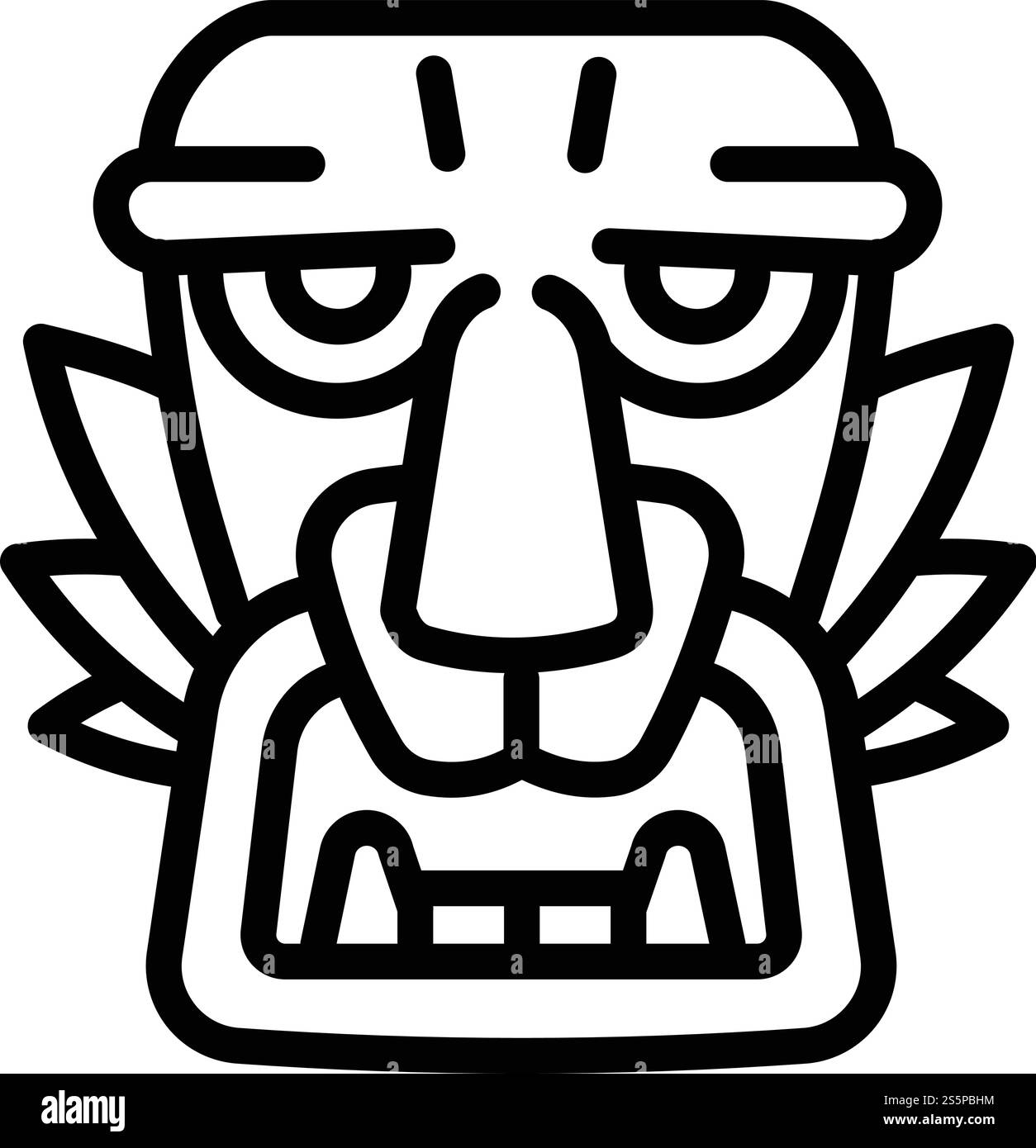 Icône de masque d'idole. Icône vectorielle de masque d'idole de contour pour la conception de Web isolé sur fond blanc. Icône de masque d'idole, style de contour Illustration de Vecteur