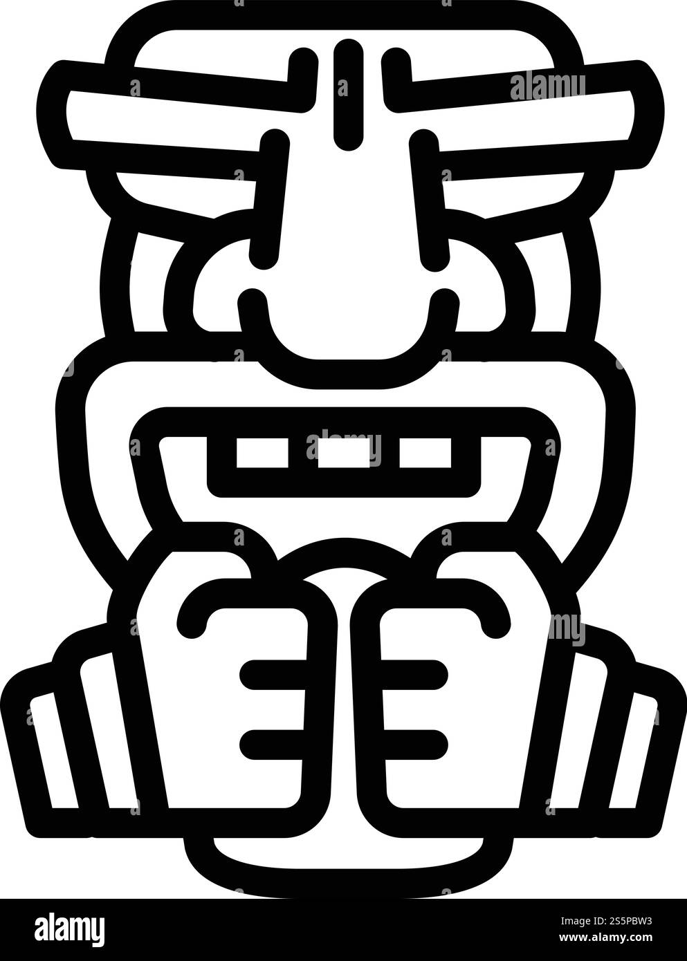 Icône d'idole mystère. Icône vectorielle d'idole mystère pour la conception Web isolé sur fond blanc. Icône d'idole mystère, style de contour Illustration de Vecteur