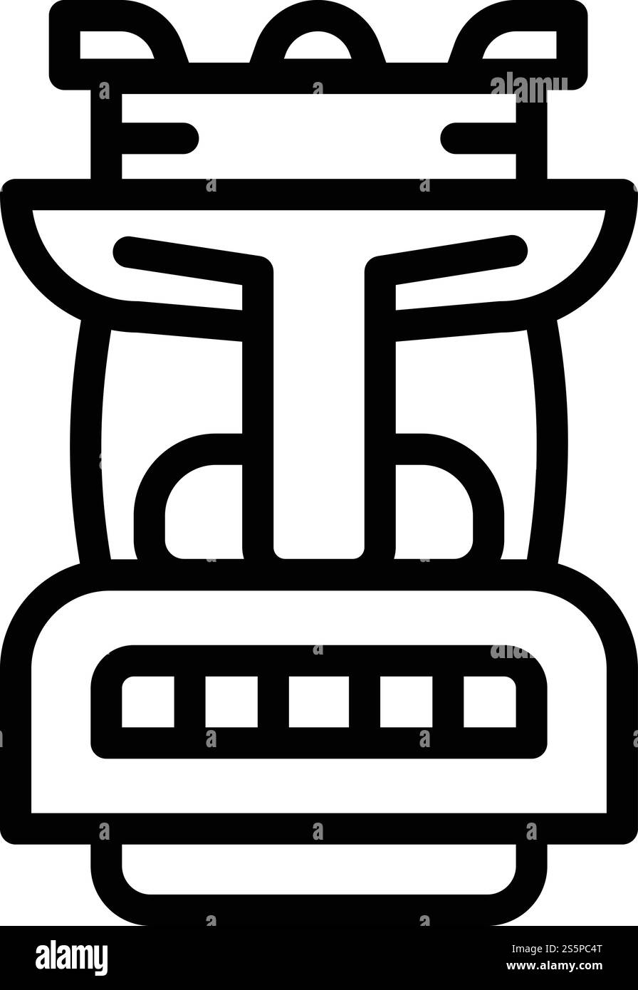 Icône de tête d'idole. Icône vectorielle de tête d'idole de contour pour la conception de Web isolé sur fond blanc. Icône de tête d'idole, style de contour Illustration de Vecteur