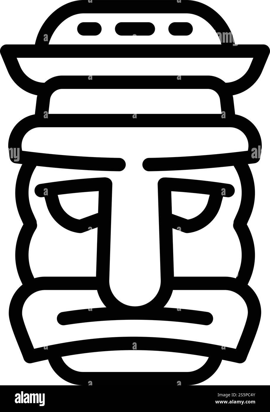 Icône d'idole tribale. Icône vectorielle tribal idole pour la conception de sites Web isolé sur fond blanc. Icône d'idole tribal, style de contour Illustration de Vecteur
