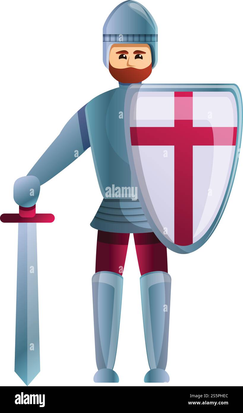 Icône de chevalier roi. Dessin animé de l'icône de vecteur de chevalier roi pour la conception de Web isolé sur fond blanc. Icône de chevalier roi, style de bande dessinée Illustration de Vecteur