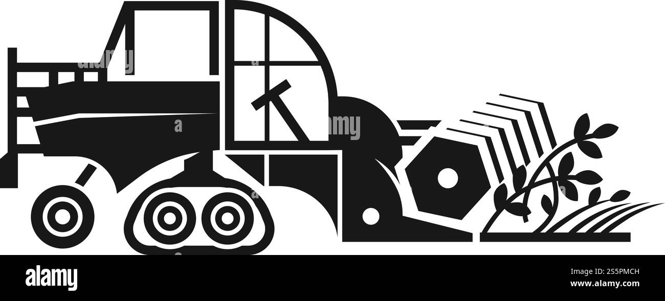 Icône moissonneuse-batteuse agricole. Illustration simple de l'icône vectorielle de combinaison d'agriculture pour la conception de Web isolé sur fond blanc. Icône de moissonneuse-batteuse d'agriculture, style simple Illustration de Vecteur