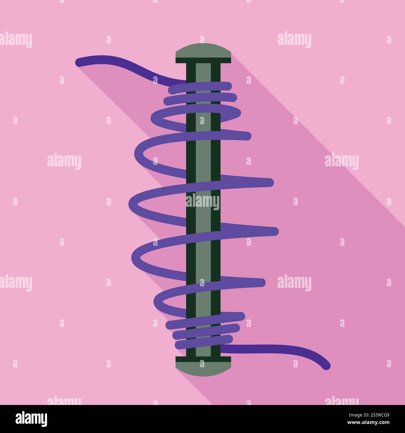 Bobine sur icône métallique. Illustration plate de la bobine sur l'icône de vecteur métallique pour la conception de Web. Bobine sur icône en métal, style plat Illustration de Vecteur