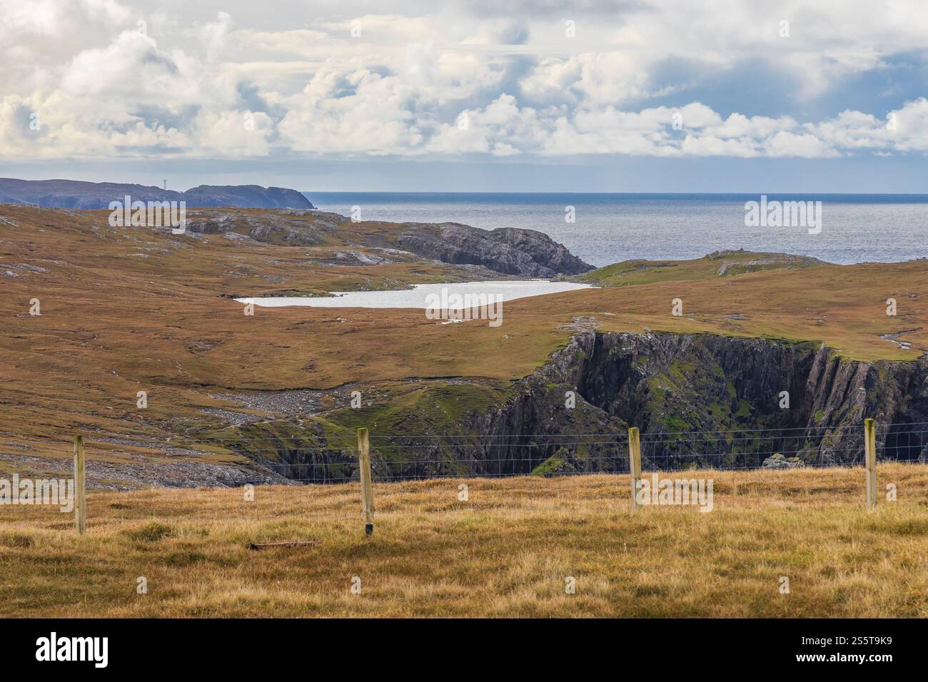 Écosse, Hébrides. Île de Lewis, Aird Uig. Landes. Banque D'Images
