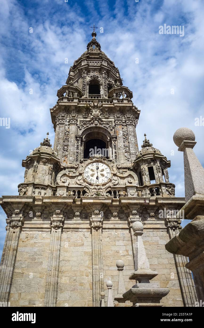 Cathédrale Saint-Jacques-de-Compostelle en Galice, Espagne. Cathédrale Saint-Jacques-de-Compostelle, Galice, Espagne Banque D'Images