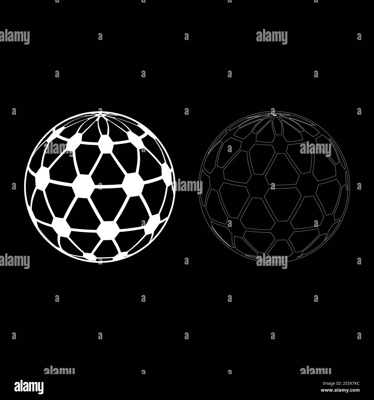 Concept global du monde avec l'idée de réseau de connexion de points d'affaires sphère de sens icône contour définir blanc de vecteur de couleur illustration de style plat image simple Illustration de Vecteur