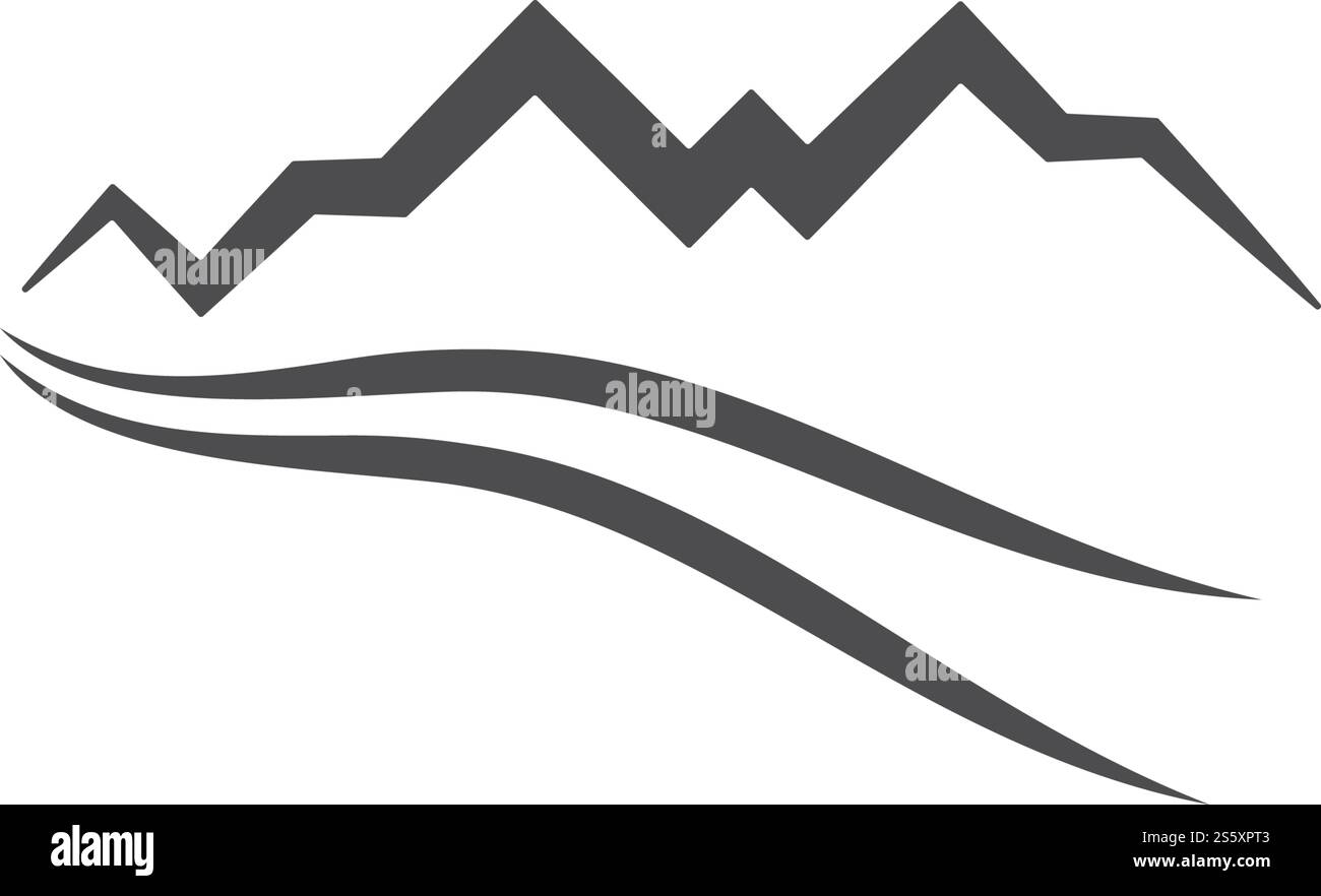 Modèle Logo montagnes Illustration de Vecteur