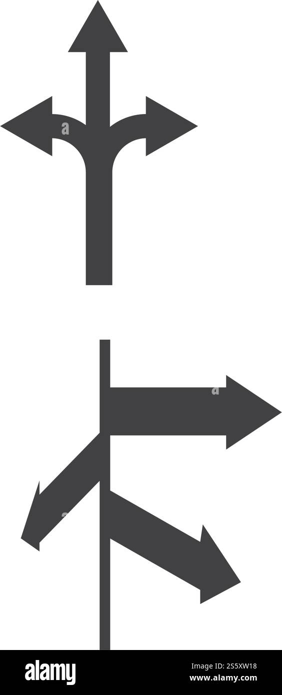 Icône de signe de flèche modèle de logo de conception d'illustration vectorielle Illustration de Vecteur