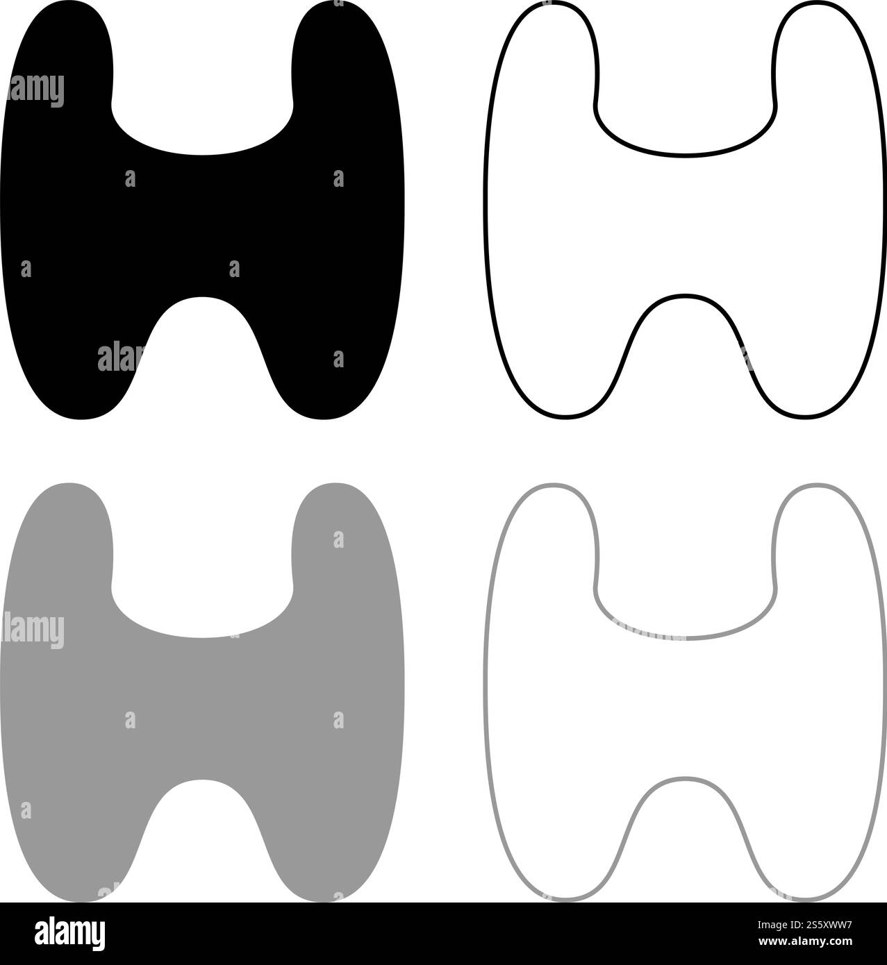 Glande thyroïde goitre organe humain anatomie des personnes contour d'icône set noir gris illustration vectorielle de style plat image simple. Glande thyroïde goitre organe humain anatomie des personnes contour de l'icône set noir gris illustration vectorielle image de style plat Illustration de Vecteur