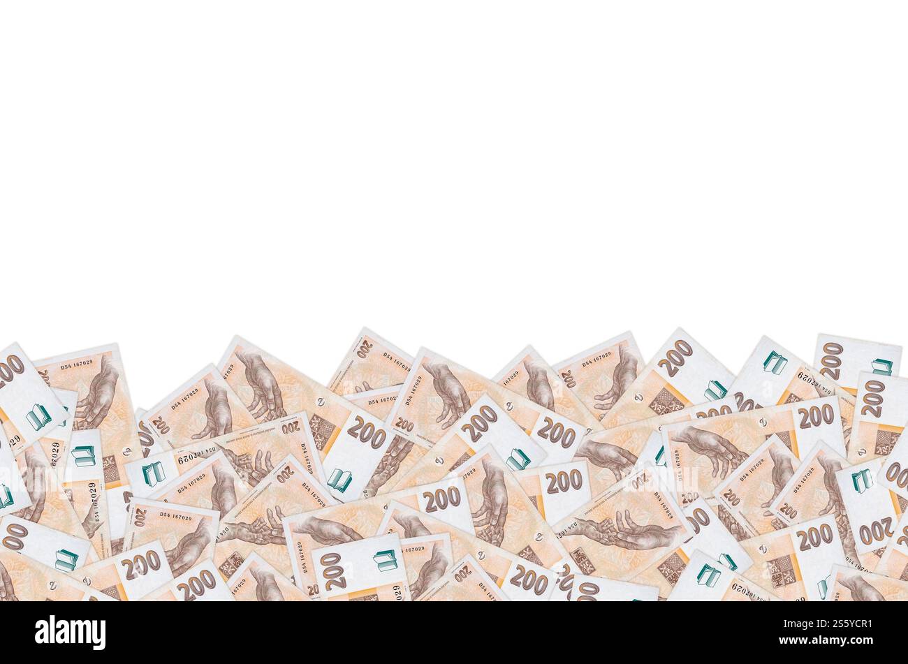 République tchèque 200 Korun 1998 billet de banque gros plan modèle de facture. Deux cents Crones. République tchèque 200 Korun 1998 billet de banque gros plan modèle de facture Banque D'Images