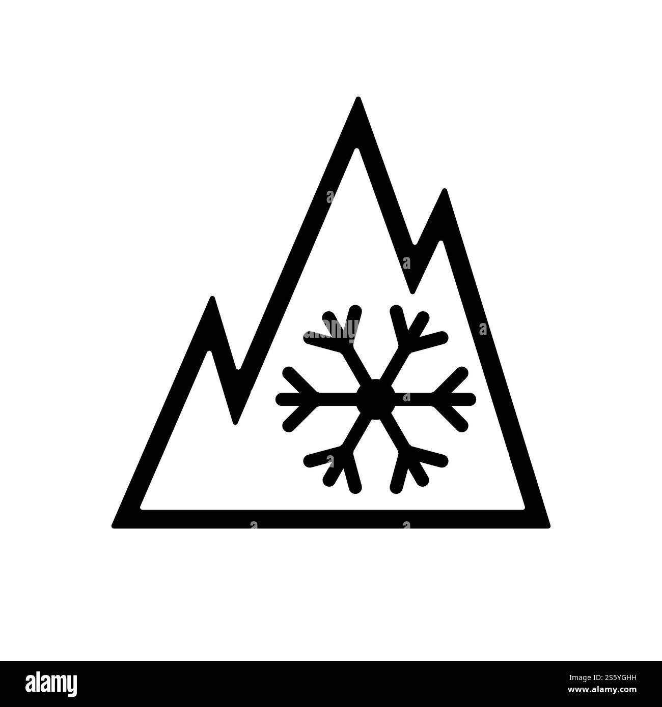 Marquage des pneus hiver, flocon de neige de montagne à trois sommets. Banque D'Images Marquage des pneus hiver, flocon de neige de montagne à trois sommets. Banque D'Images
