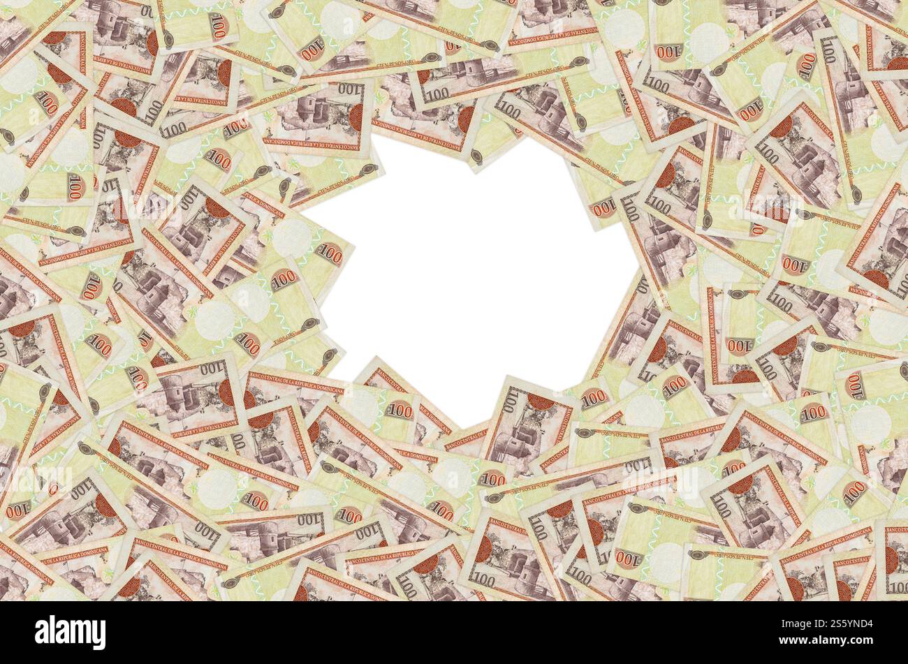 Puerta Del Conde bâtiment représenté sur le vieux billet de cent peso monnaie de la république dominicaine. Bec arrière orange. Bâtiment Puerta Del Conde représenté Banque D'Images