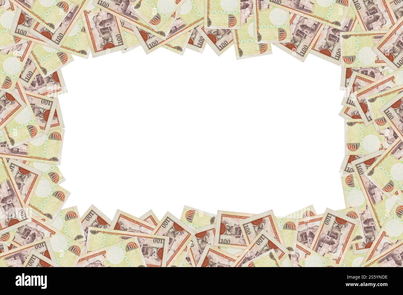 Puerta Del Conde bâtiment représenté sur le vieux billet de cent peso monnaie de la république dominicaine. Bec arrière orange. Bâtiment Puerta Del Conde représenté Banque D'Images