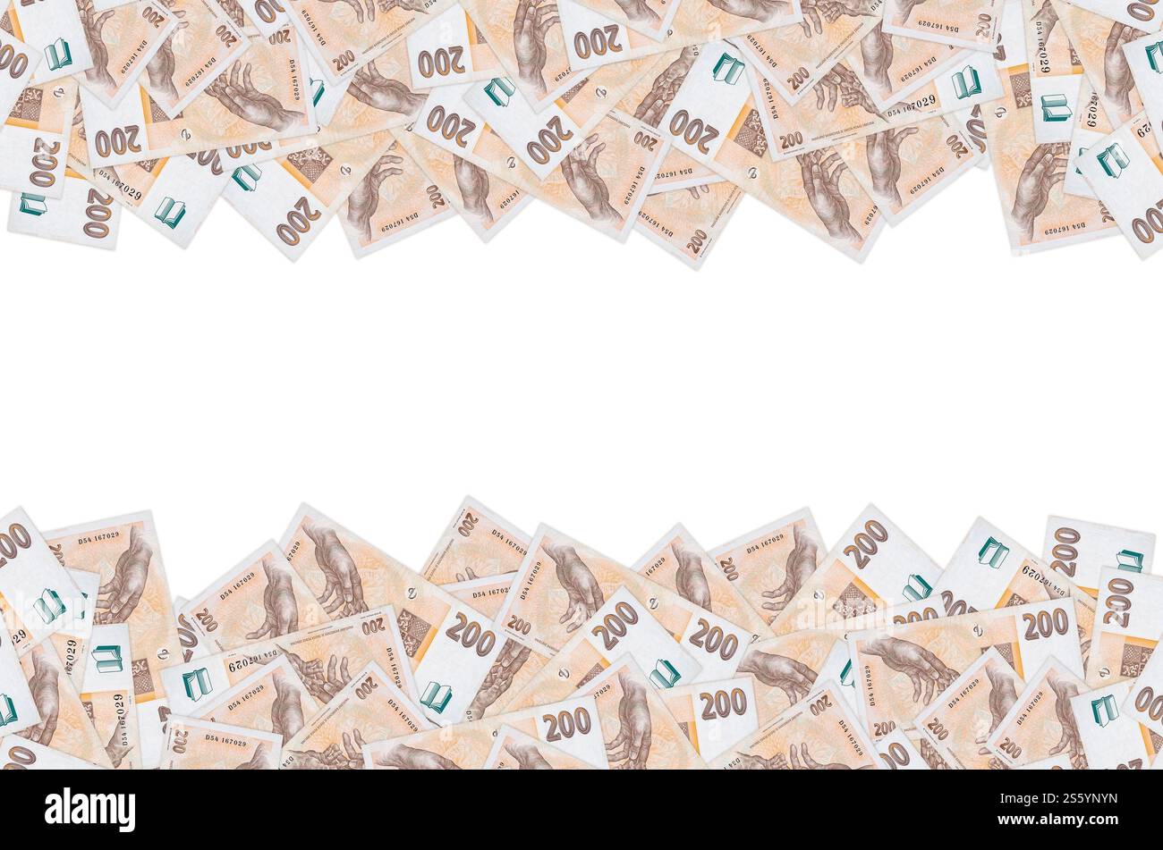 République tchèque 200 Korun 1998 billet de banque gros plan modèle de facture. Deux cents Crones. République tchèque 200 Korun 1998 billet de banque gros plan modèle de facture Banque D'Images