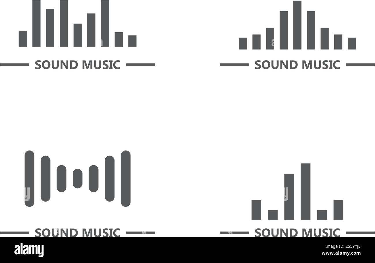 Sound Wave modèle vectoriel logo Illustration de Vecteur