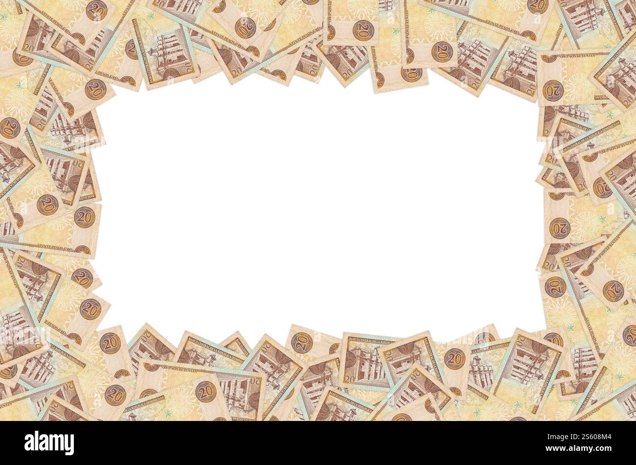 Bâtiment Panteon Nacional représenté sur une vieille note de 20 peso monnaie de la république dominicaine. Bec arrière orange. Bâtiment Panteon Nacional représenté sur l'ancien Banque D'Images