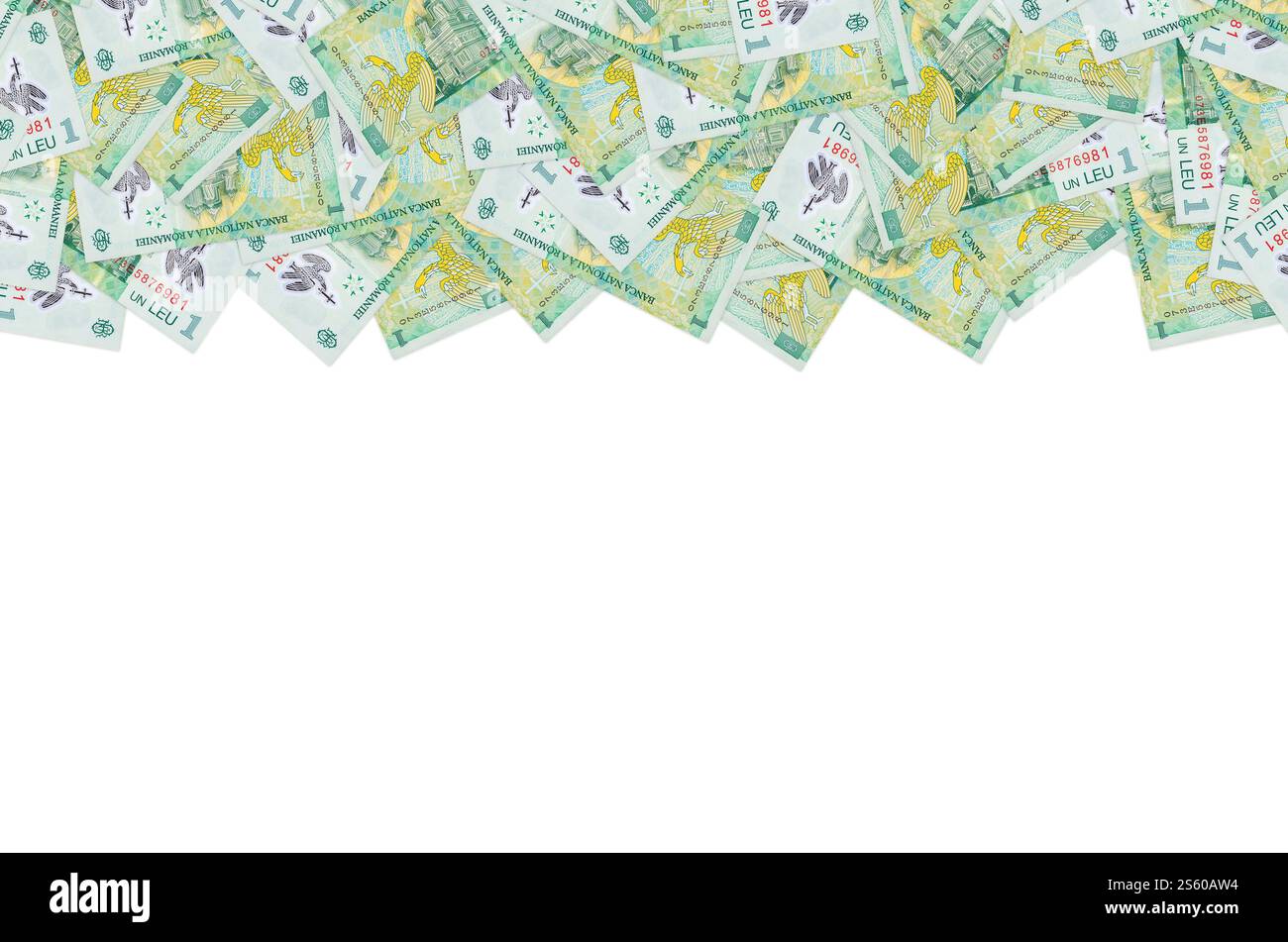 Portrait de la cathédrale de Curtea de Arges à partir de monnaie roumaine 1 Leu 2005 billet de banque. Gros plan sur la facture d'argent vert. Portrait de la cathédrale de Curtea de Arges Banque D'Images