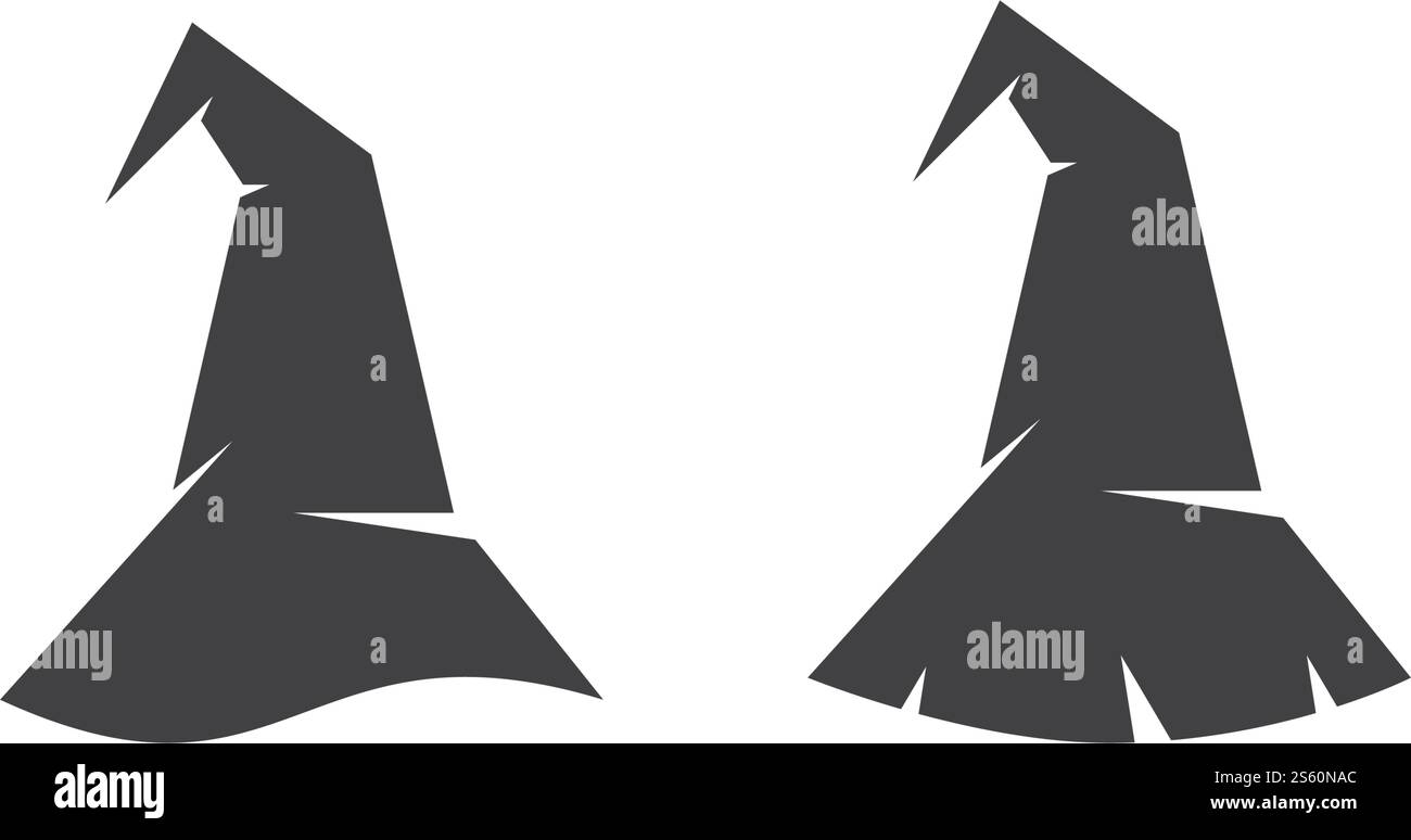 Wizard cap Halloween personnage logo vecteur templat Illustration de Vecteur