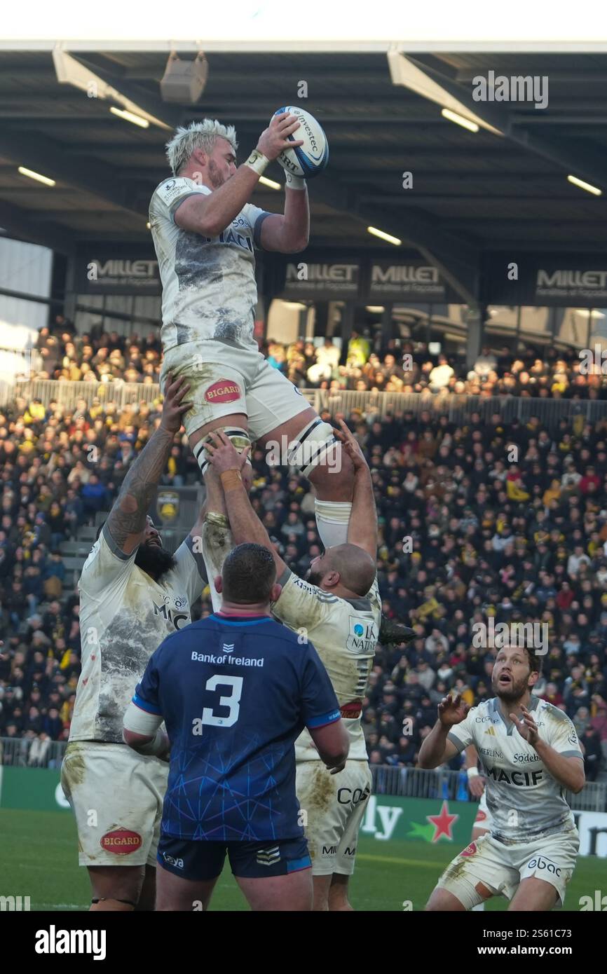 5 Kane Douglas du stade Rochelais lors de la Coupe des Champions, match de rugby de la poule 2 entre le stade Rochelais (la Rochelle) et le Leinster Rugby le 12 janvier 2025 au stade Marcel Deflandre de la Rochelle, France - photo Laurent Lairys / DPPI Banque D'Images 5 Kane Douglas du stade Rochelais lors de la Coupe des Champions, match de rugby de la poule 2 entre le stade Rochelais (la Rochelle) et le Leinster Rugby le 12 janvier 2025 au stade Marcel Deflandre de la Rochelle, France - photo Laurent Lairys / DPPI Banque D'Images