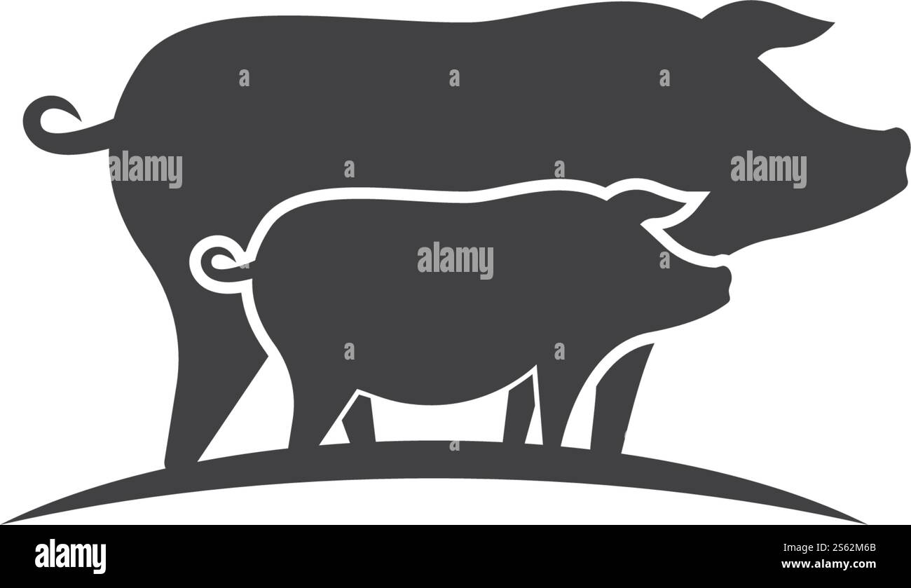 Motif vectoriel plat avec logo PIG Illustration de Vecteur